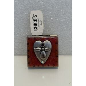 Chico's Red Heart Angel Pill Case Container Holder Metal Valentine's NEW
